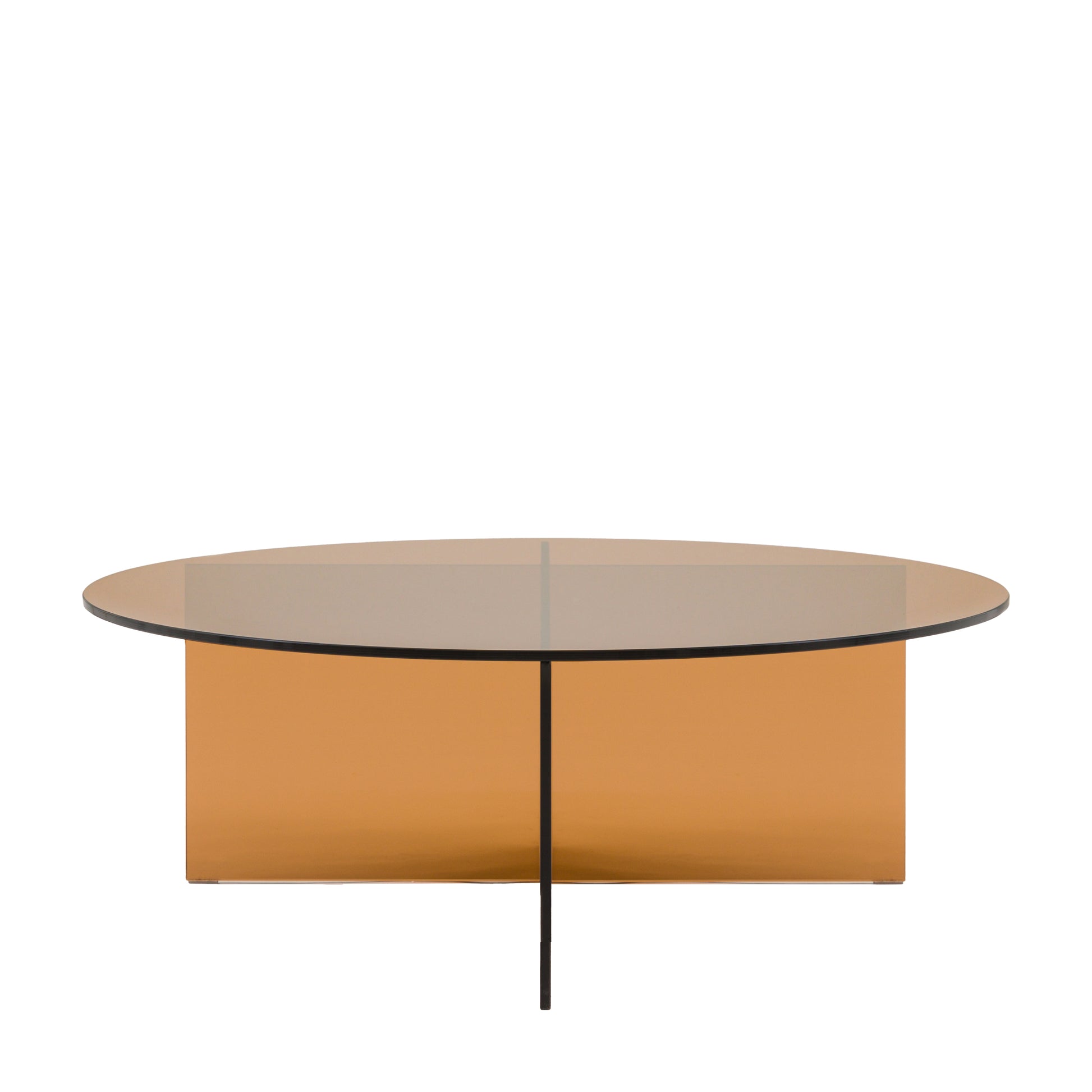 Parioli Glass Coffee Table Bronze 900x900x325mm – Brown