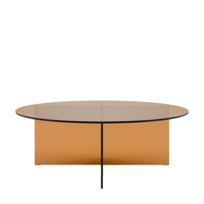 Parioli Glass Coffee Table Bronze 900x900x325mm – Brown