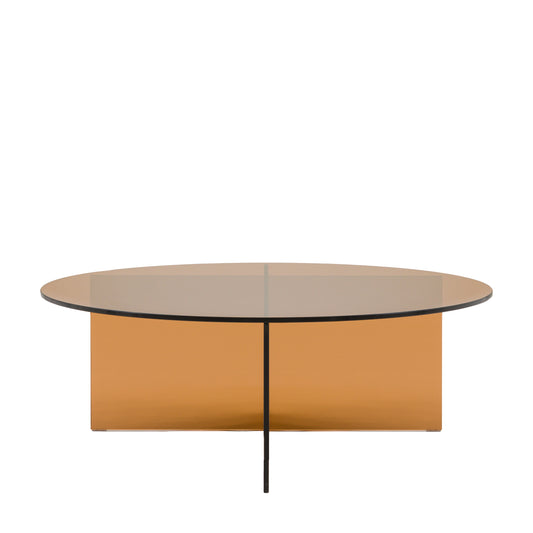 Parioli Glass Coffee Table Bronze 900x900x325mm – Brown