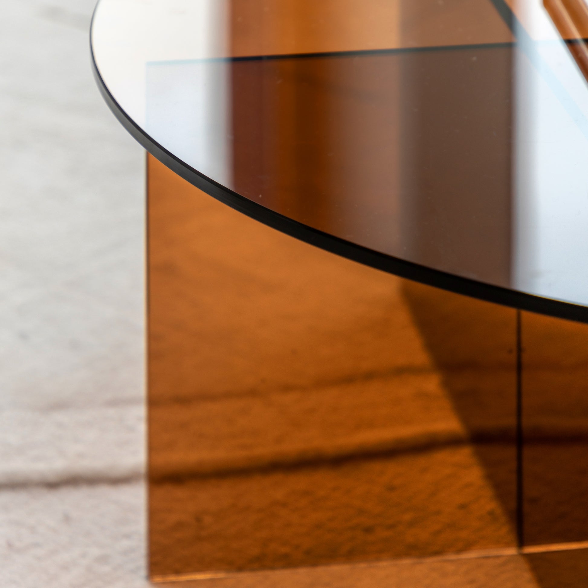 Parioli Glass Coffee Table Bronze 900x900x325mm – Brown