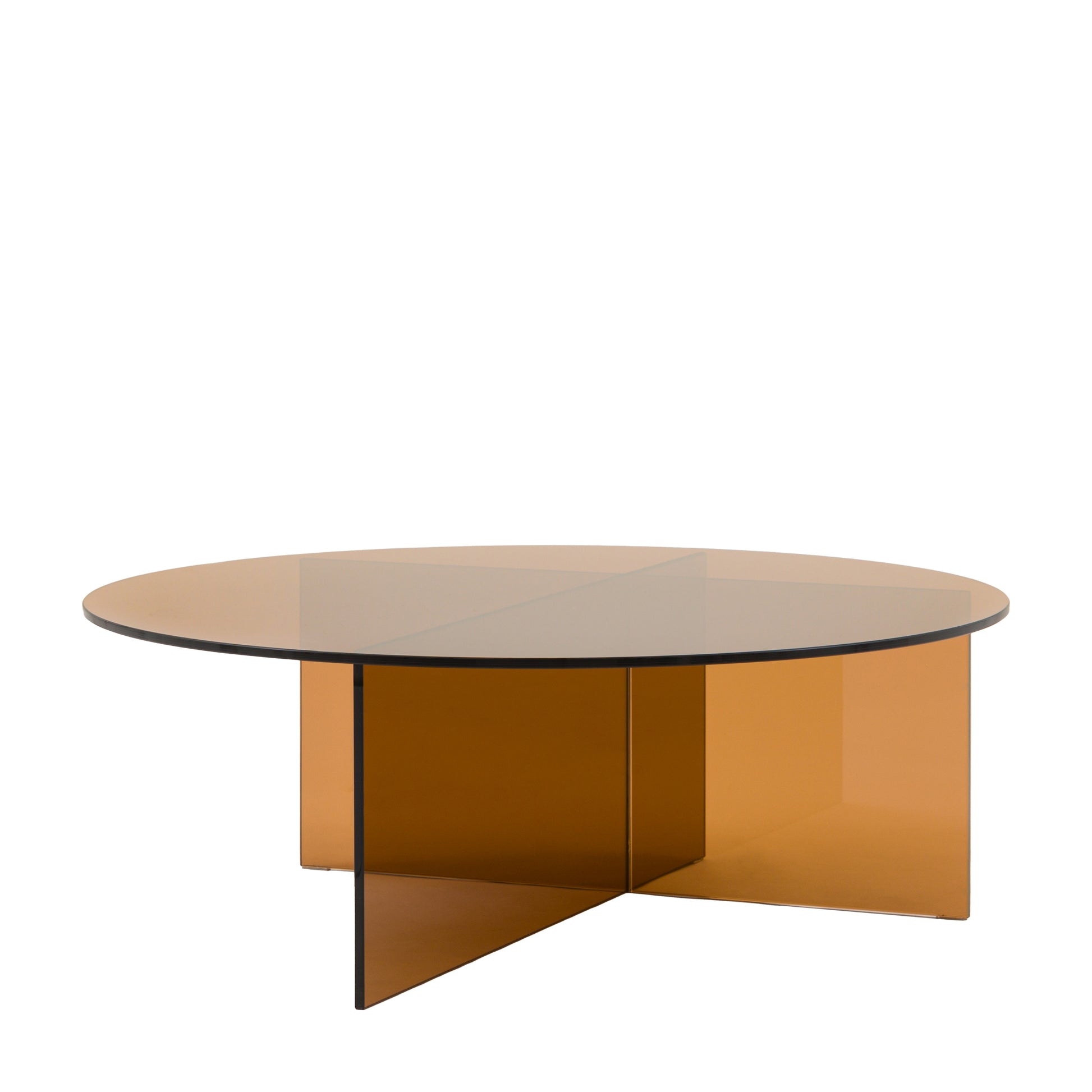Parioli Glass Coffee Table Bronze 900x900x325mm – Brown