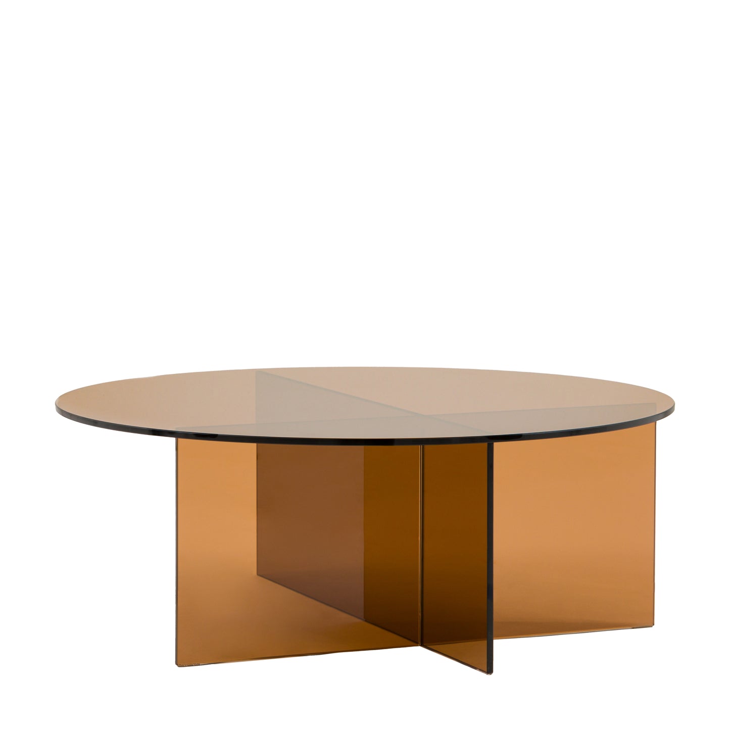 Parioli Glass Coffee Table Bronze 900x900x325mm – Brown