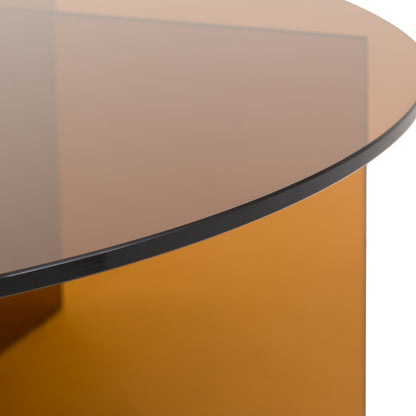 Parioli Glass Coffee Table Bronze 900x900x325mm – Brown