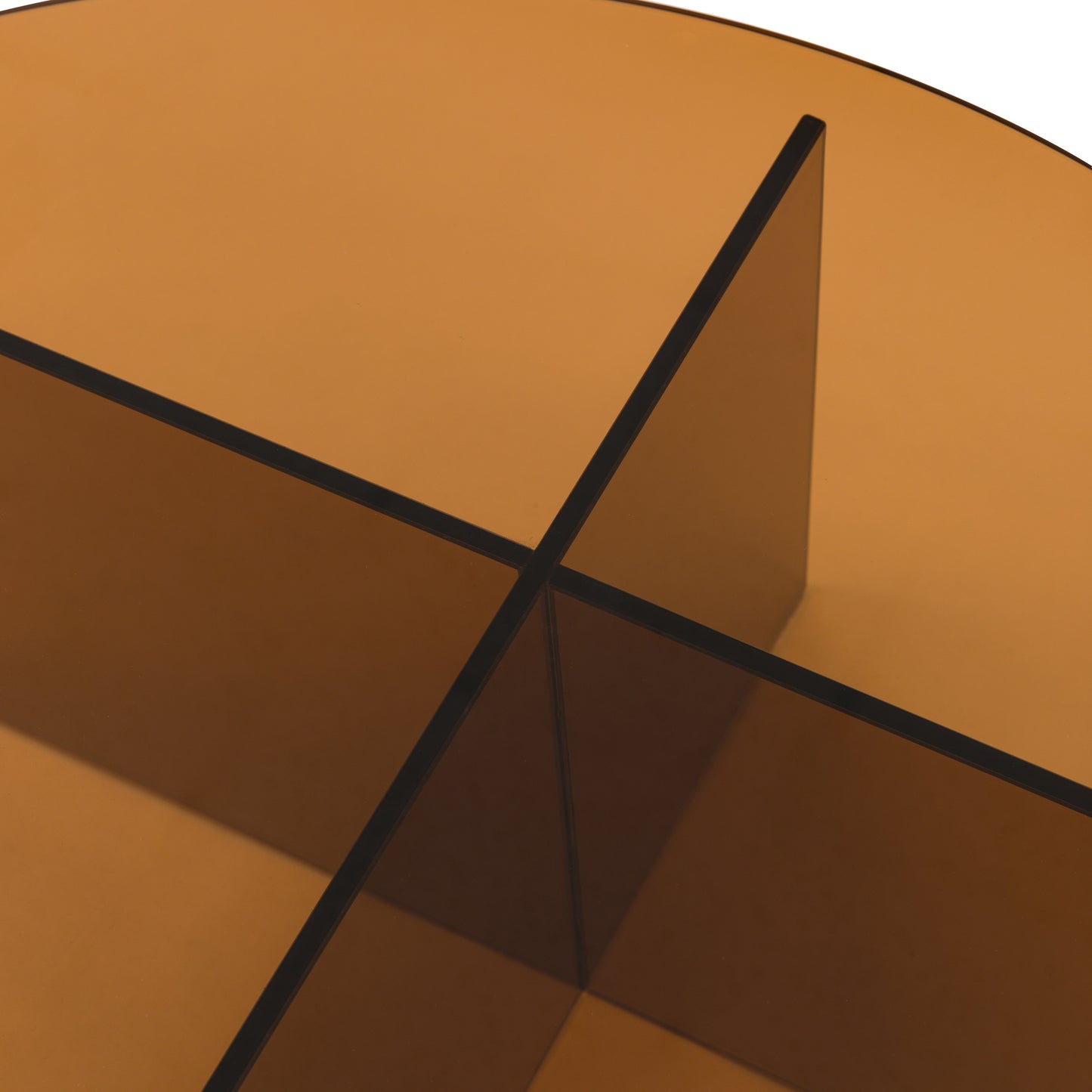 Parioli Glass Coffee Table Bronze 900x900x325mm – Brown
