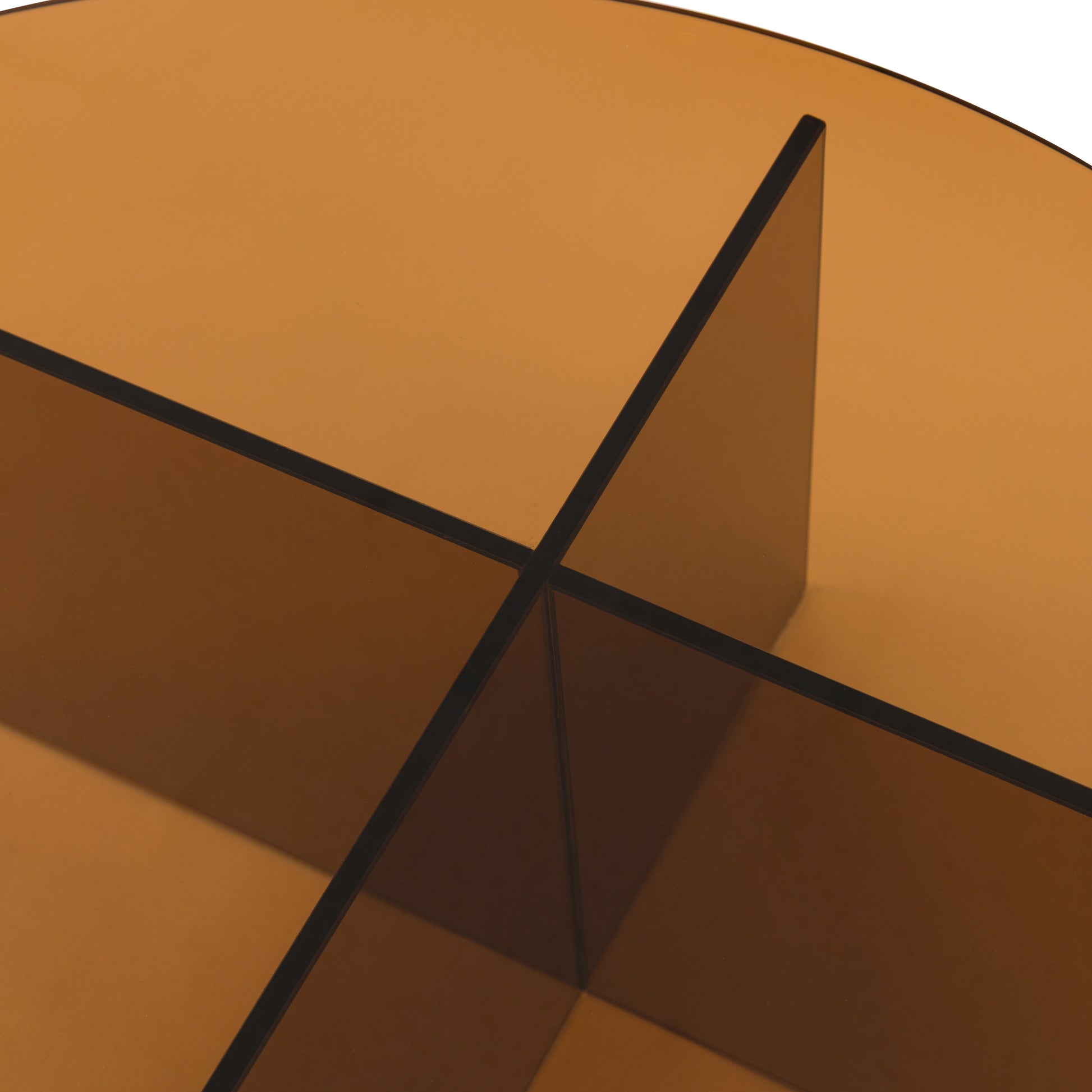 Parioli Glass Coffee Table Bronze 900x900x325mm – Brown