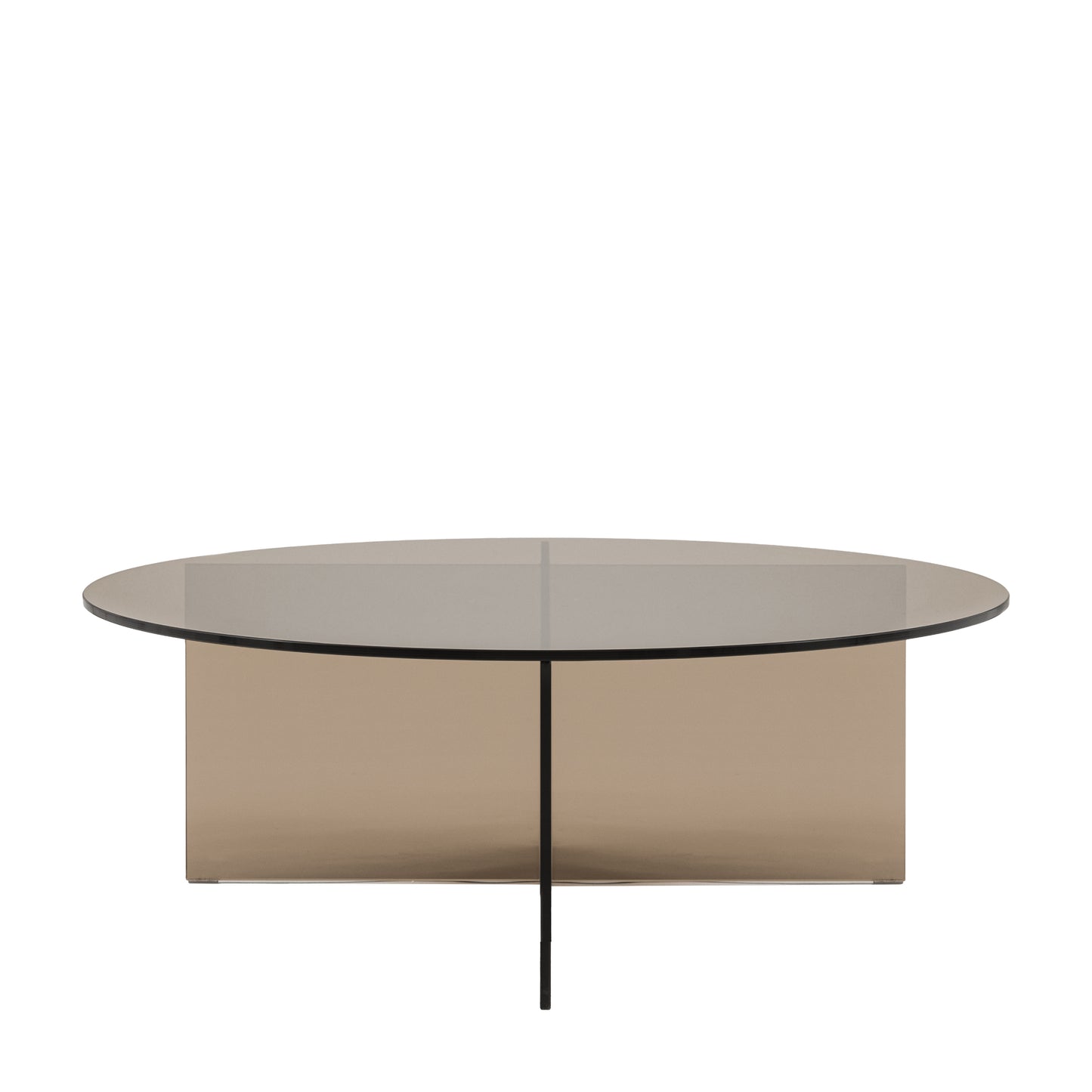 Parioli Glass Coffee Table Charcoal 900x900x325mm – Grey