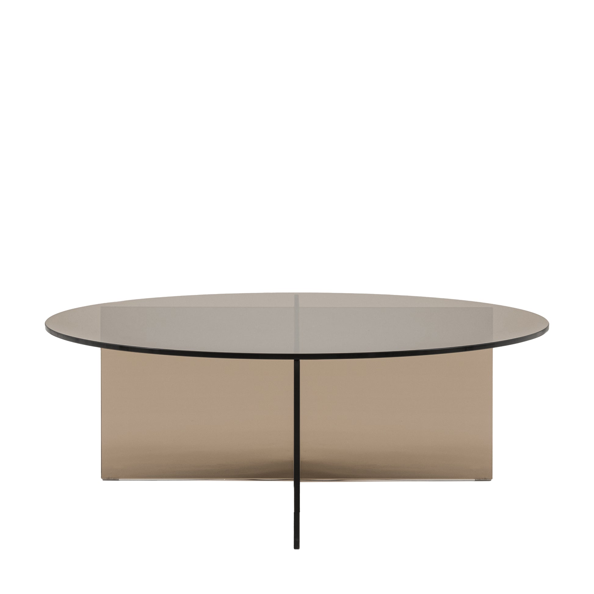 Parioli Glass Coffee Table Charcoal 900x900x325mm – Grey