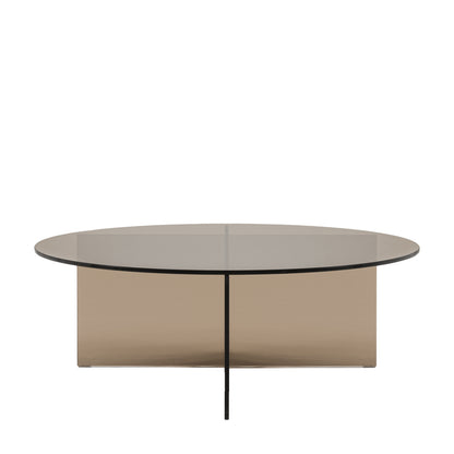 Parioli Glass Coffee Table Charcoal 900x900x325mm – Grey