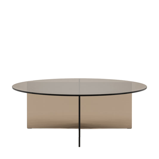 Parioli Glass Coffee Table Charcoal 900x900x325mm – Grey