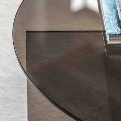 Parioli Glass Coffee Table Charcoal 900x900x325mm – Grey