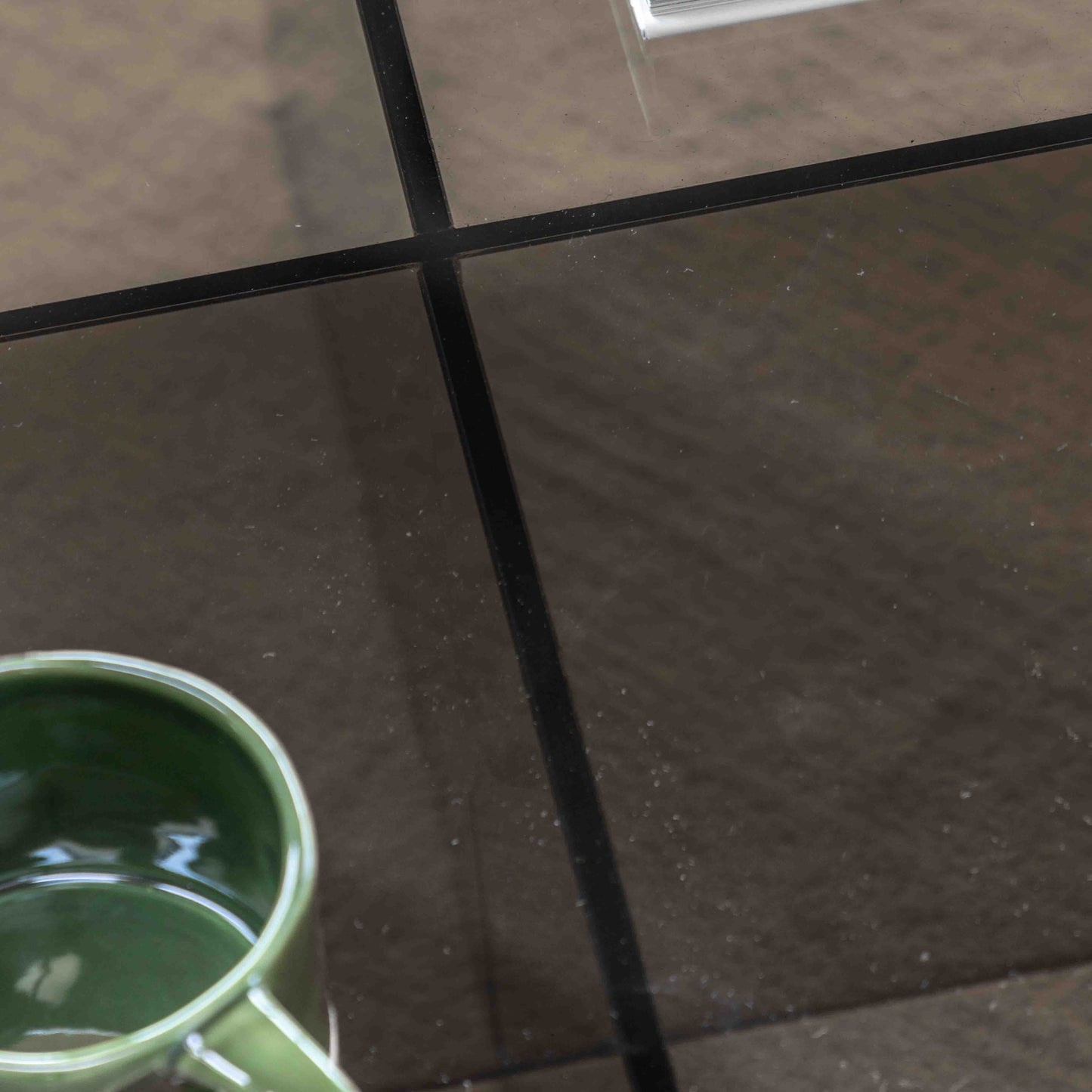 Parioli Glass Coffee Table Charcoal 900x900x325mm – Grey