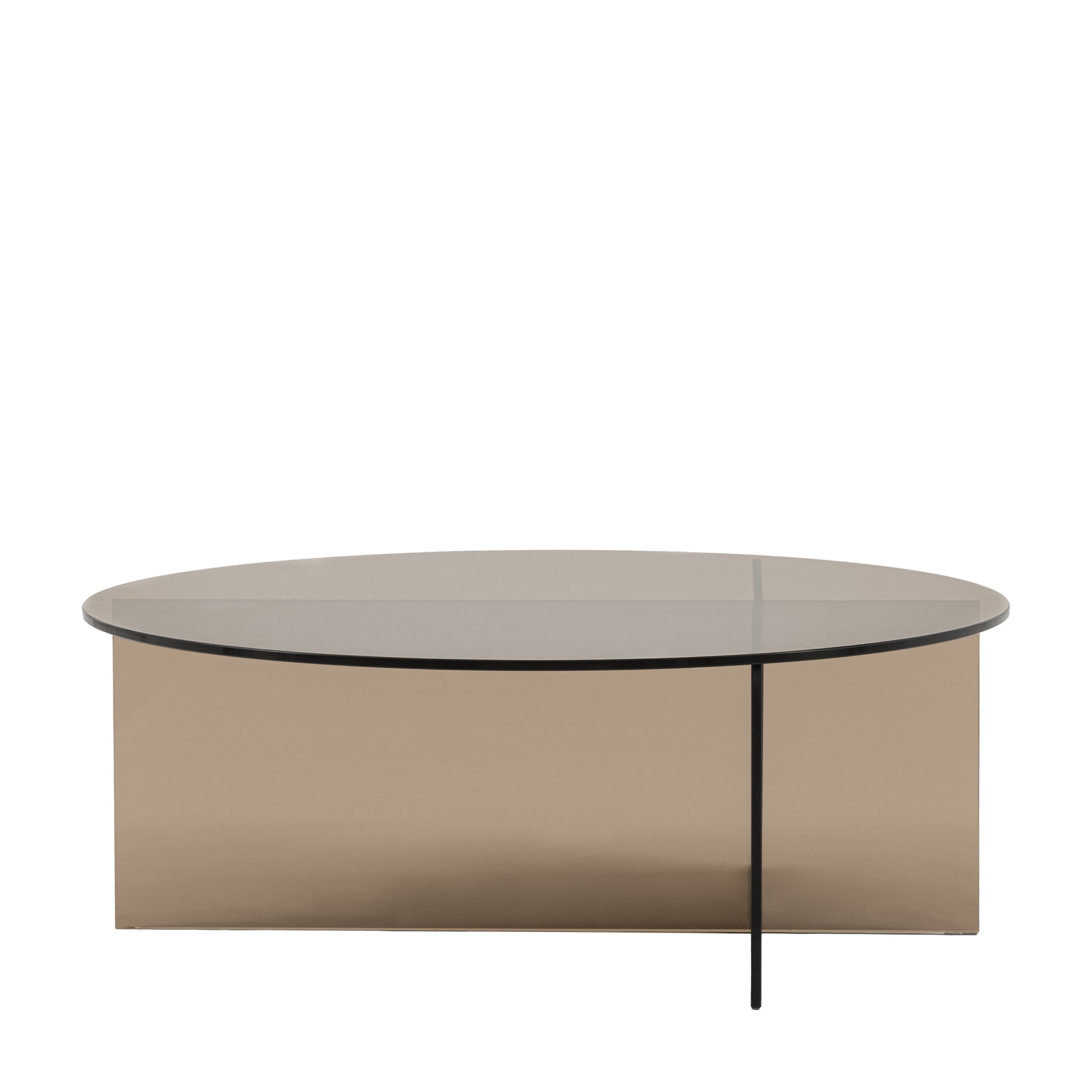 Parioli Glass Coffee Table Charcoal 900x900x325mm – Grey
