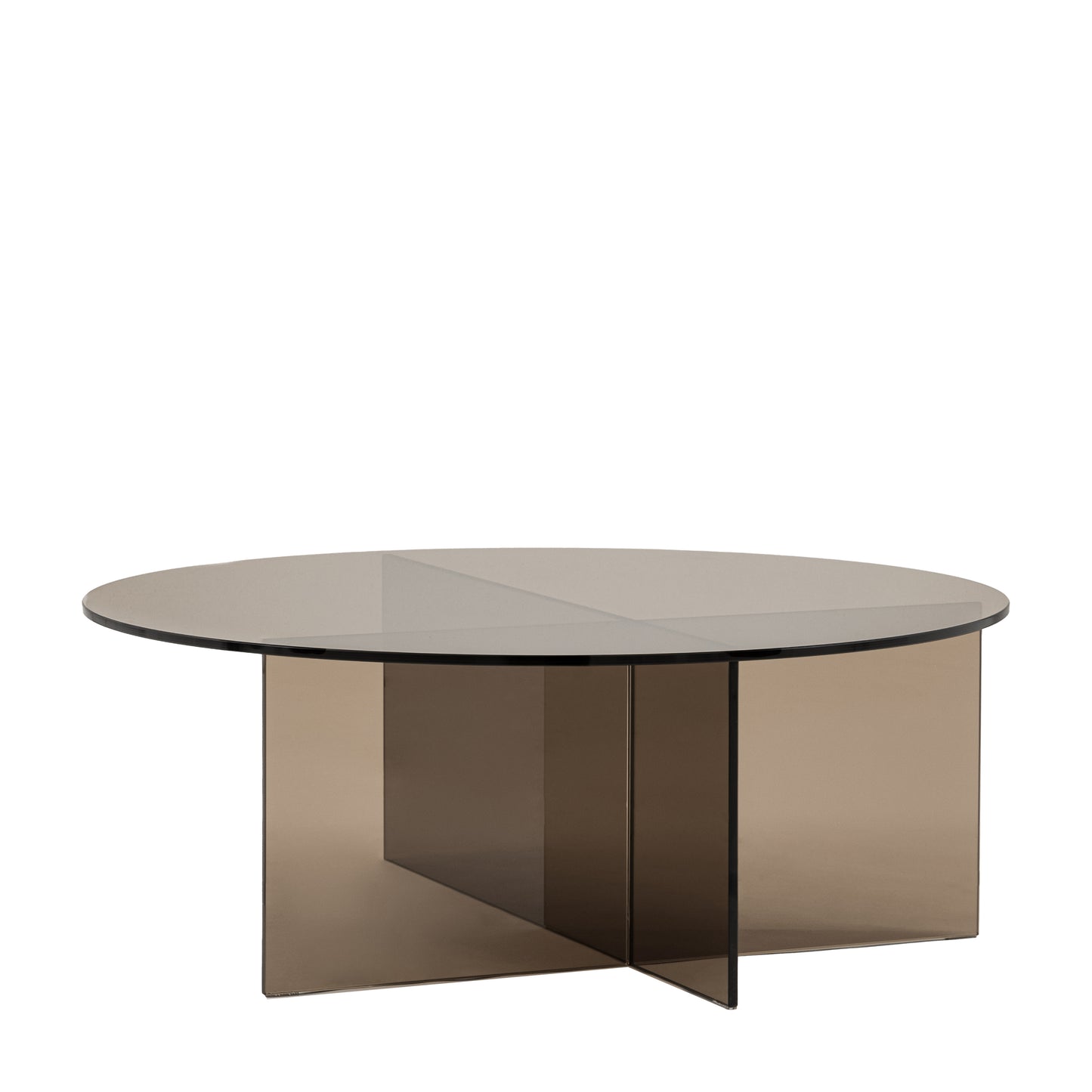 Parioli Glass Coffee Table Charcoal 900x900x325mm – Grey