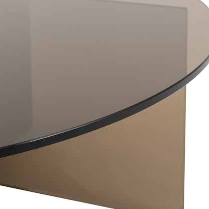 Parioli Glass Coffee Table Charcoal 900x900x325mm – Grey