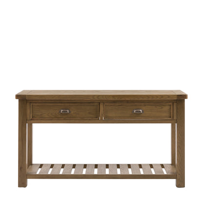 Hardwick 2 Drawer Console Table 1480x440x800mm – Light Wood