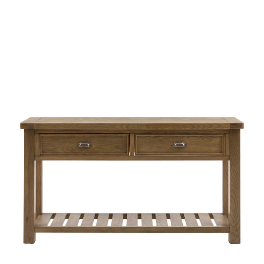 Hardwick 2 Drawer Console Table 1480x440x800mm – Light Wood