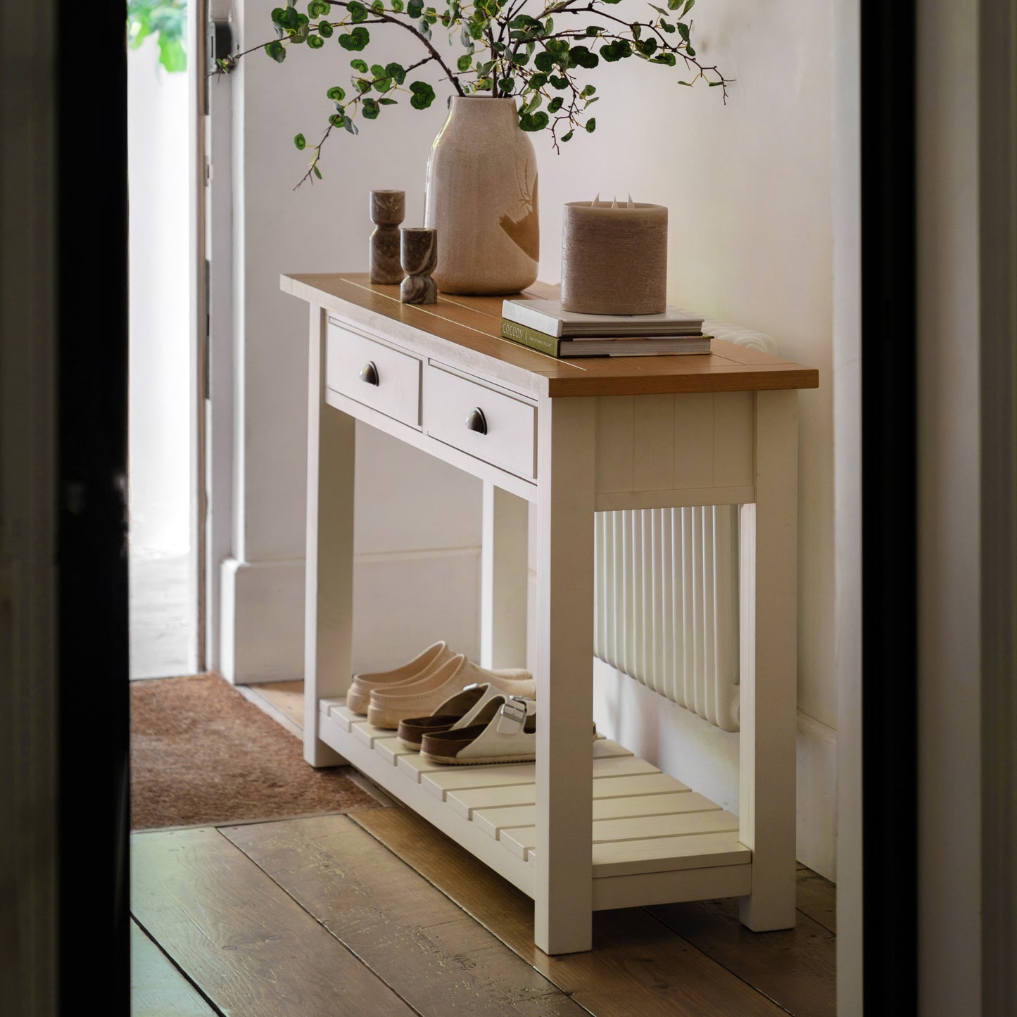 Eton 2 Drawer Console White 1400x380x800mm – White