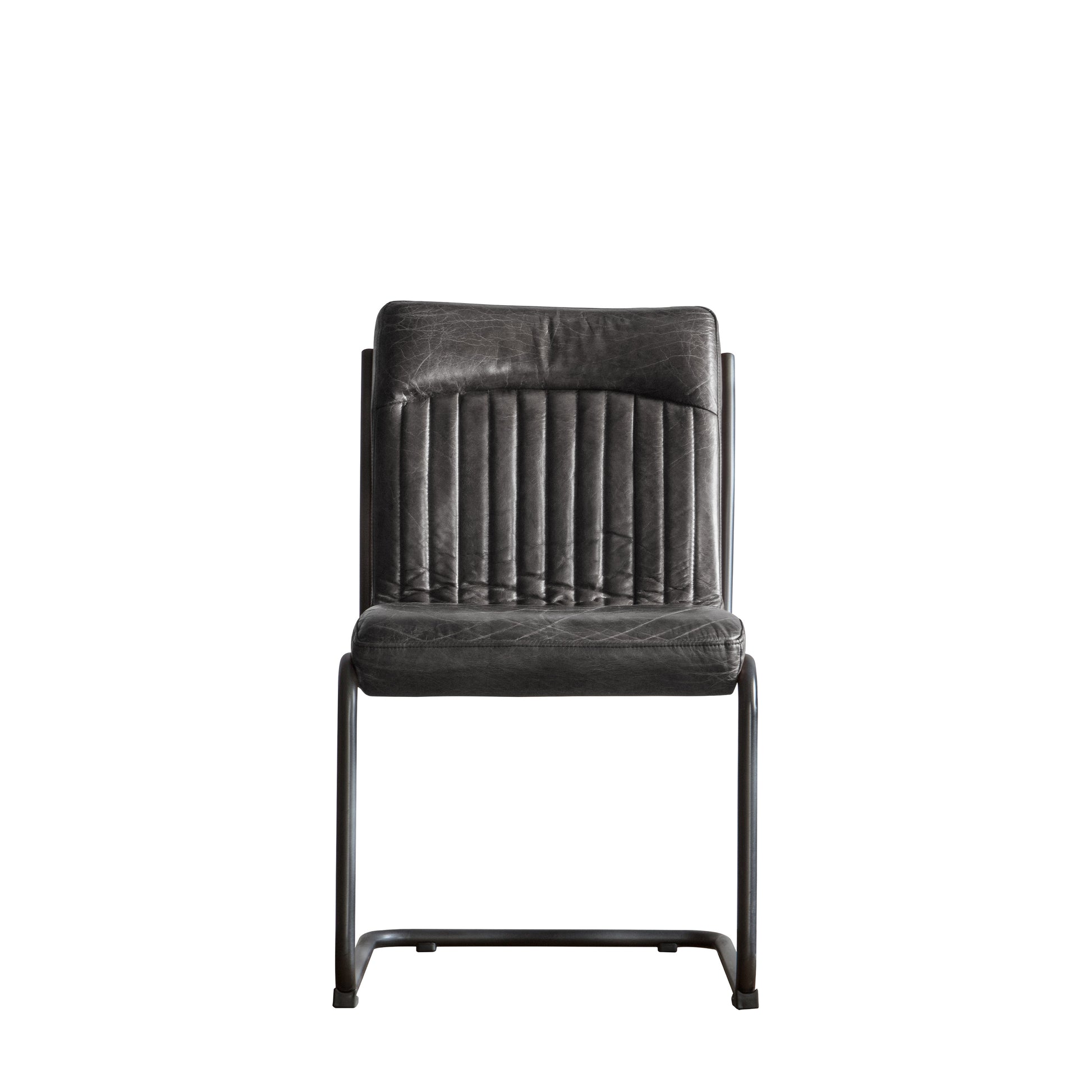 Capri Leather Chair Antique Ebony 520x660x880mm – Black