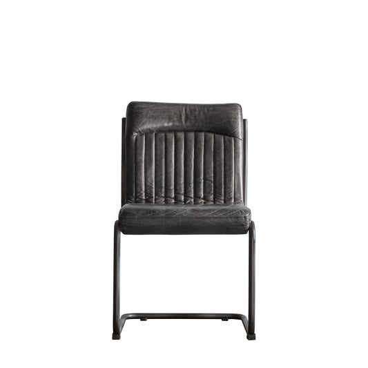 Capri Leather Chair Antique Ebony 520x660x880mm – Black