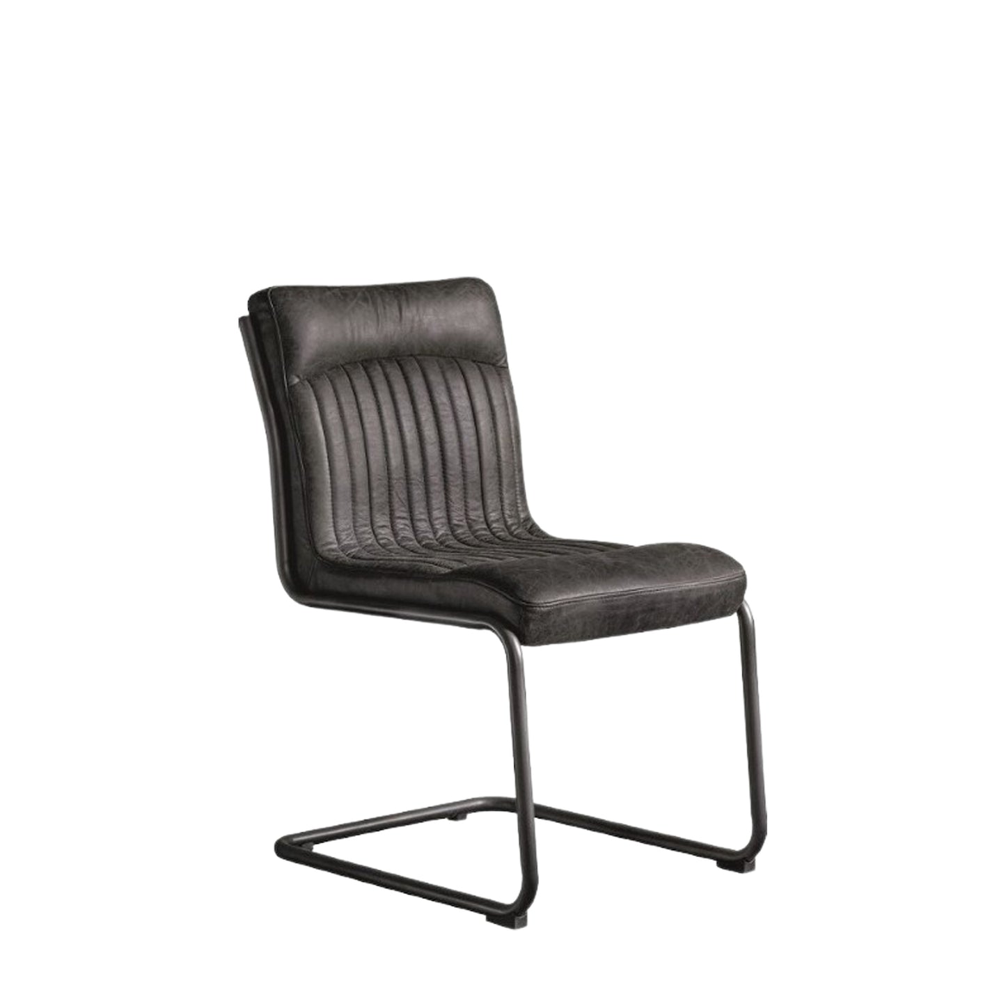 Capri Leather Chair Antique Ebony 520x660x880mm – Black