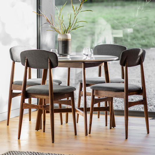 Barcelona Dining Table Round – Dark Wood