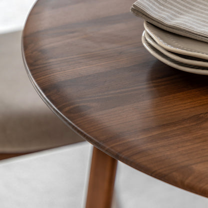 Madrid Round Dining Table Walnut – Dark Wood