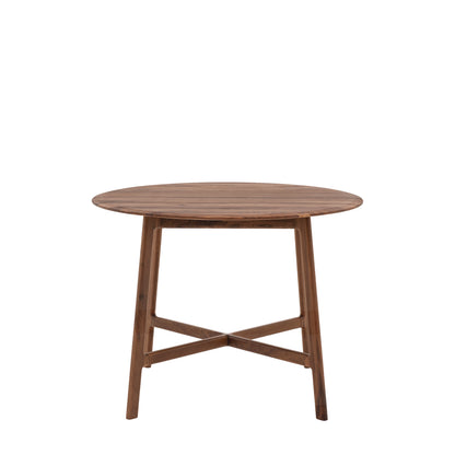 Madrid Round Dining Table Walnut – Dark Wood