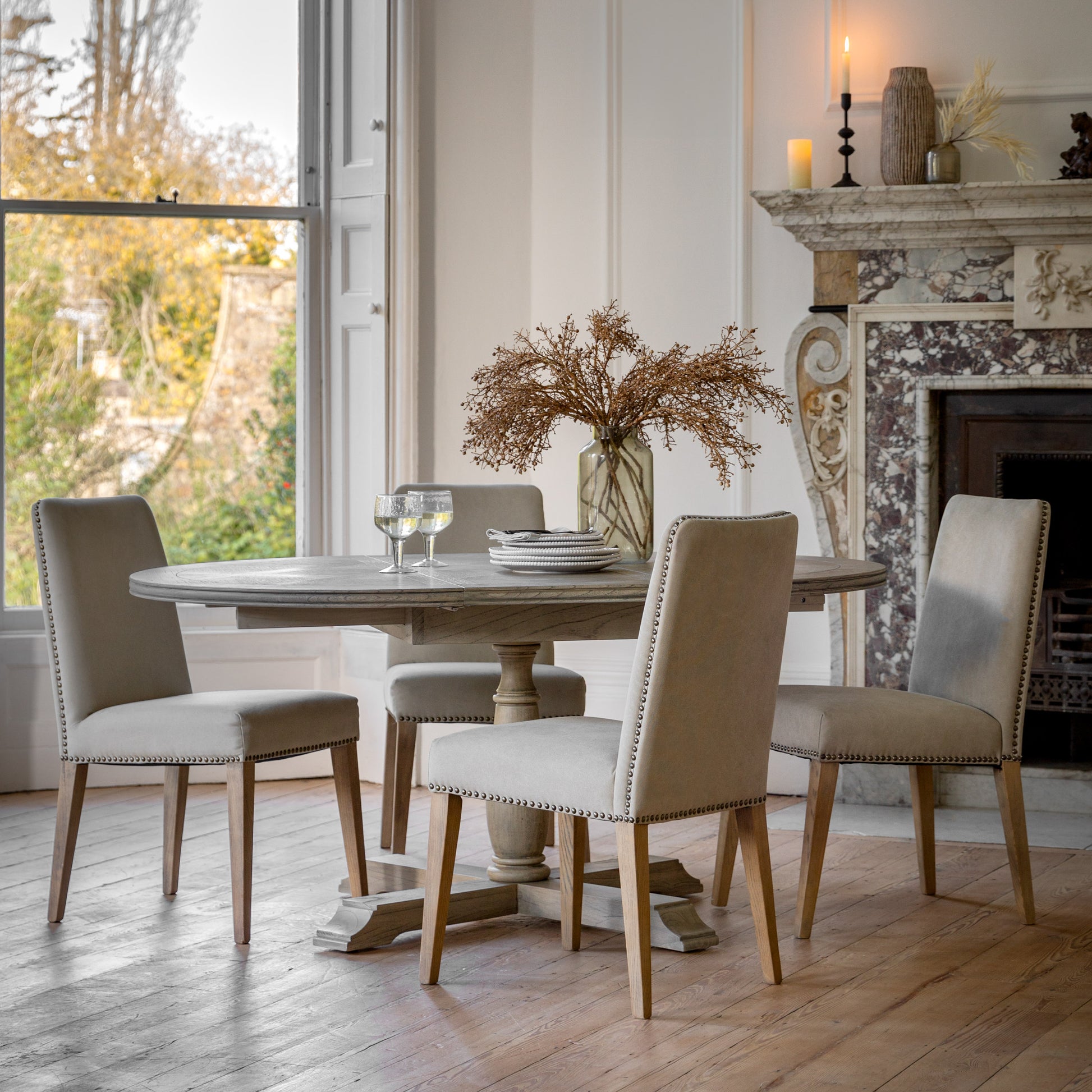 Rustique Round Ext Dining Table 1650x1200x750mm – Natural