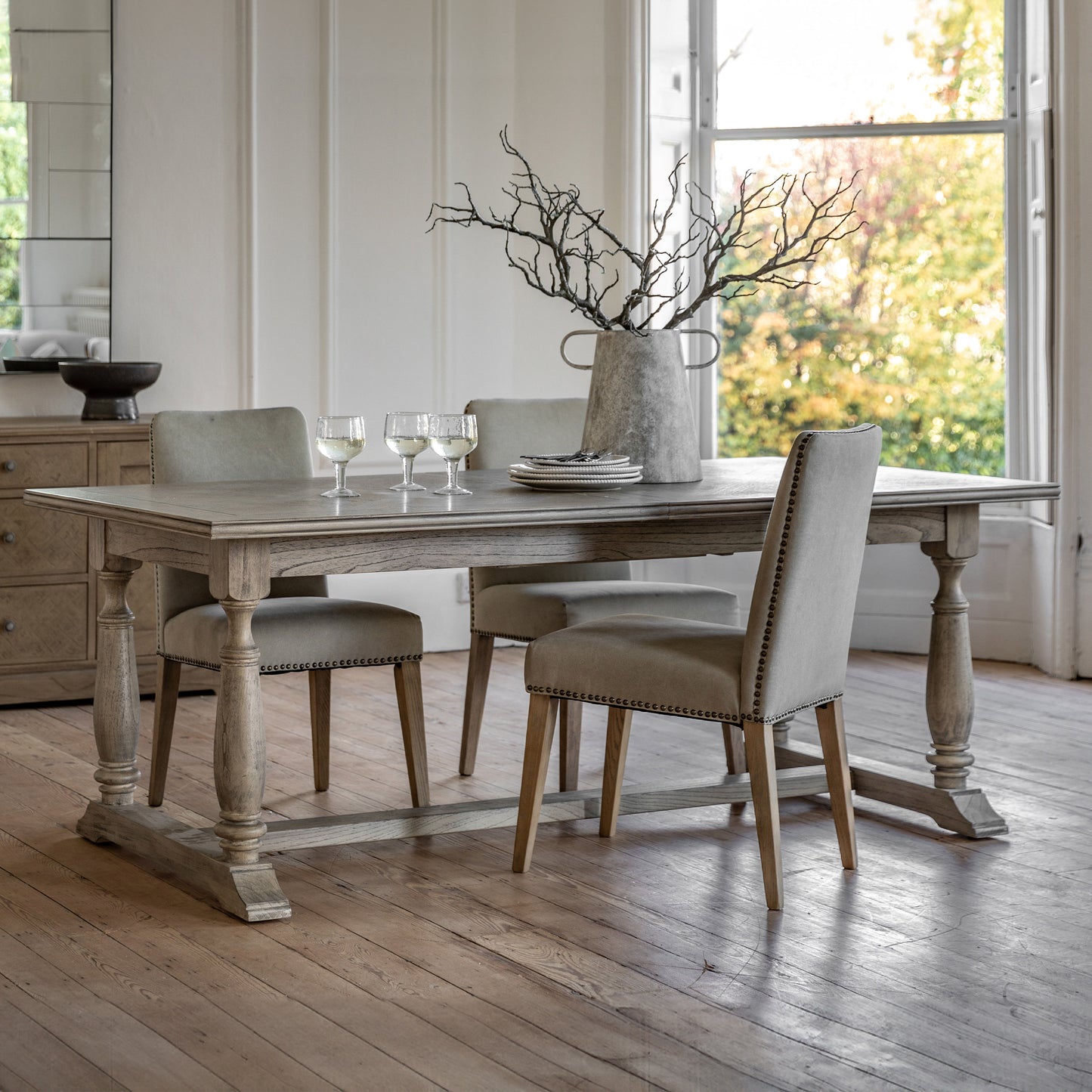Rustique Extending Dining Table 2500x1000x750mm – Natural