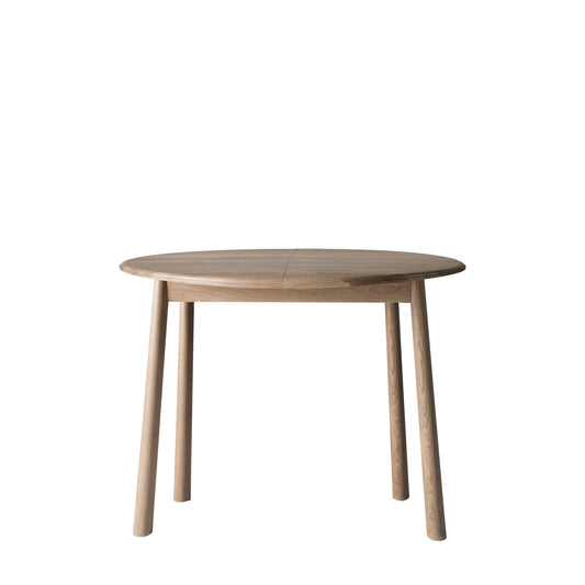 Wycombe Round Extending Table 1100/1550x1100x750mm – Light Wood