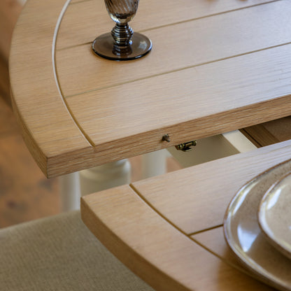 Eton Round Ext Dning Table White – White