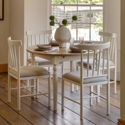 Eton Round Ext Dning Table White – White