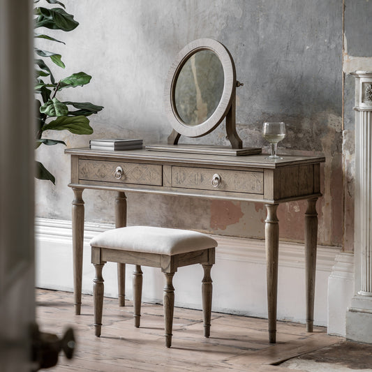 Rustique Dressing Table – Natural Mindy Ash – 2 Drawers (view 2)