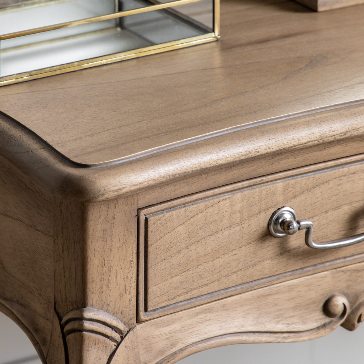 Chic Dressing Table Weathered – Light Wood Mindy Ash – 3 Drawers (view 3)