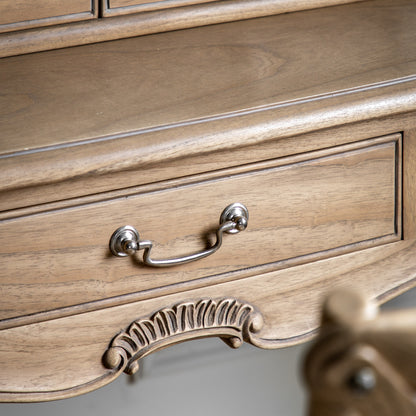 Chic Dressing Table Weathered – Light Wood Mindy Ash – 3 Drawers (view 4)