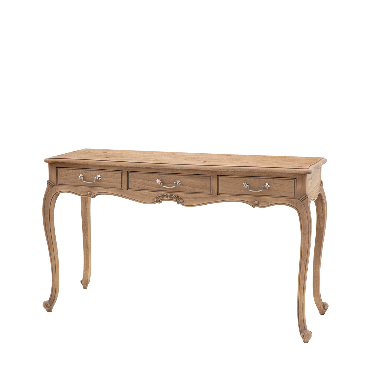 Chic Dressing Table Weathered – Light Wood Mindy Ash – 3 Drawers (view 5)