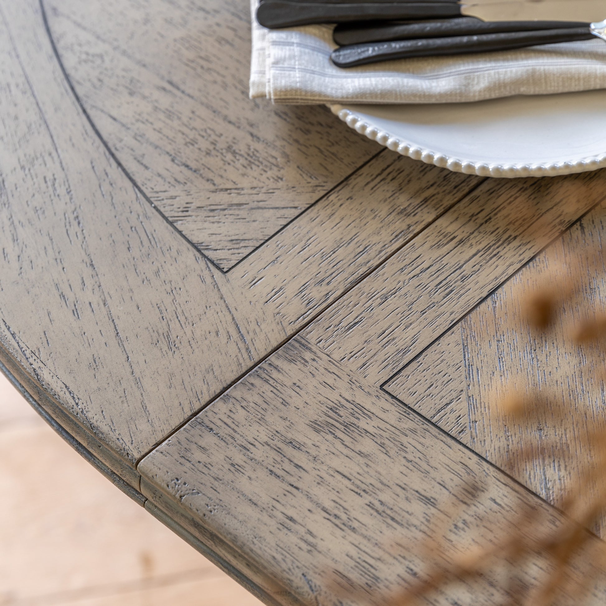 Rustique Round Ext Dining Table 1650x1200x750mm – Natural