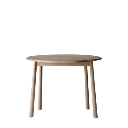 Wycombe Round Extending Table 1100/1550x1100x750mm – Light Wood
