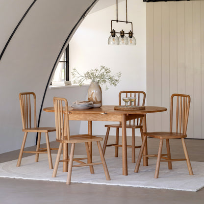 Wycombe Round Extending Table 1100/1550x1100x750mm – Light Wood