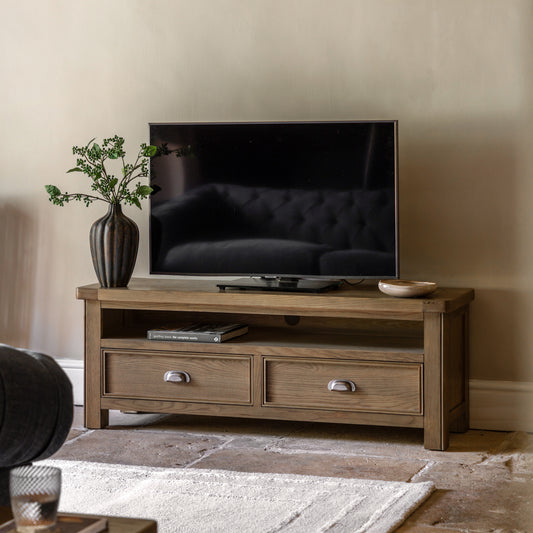 Hardwick Media Unit 1400x400x500mm – Light Wood