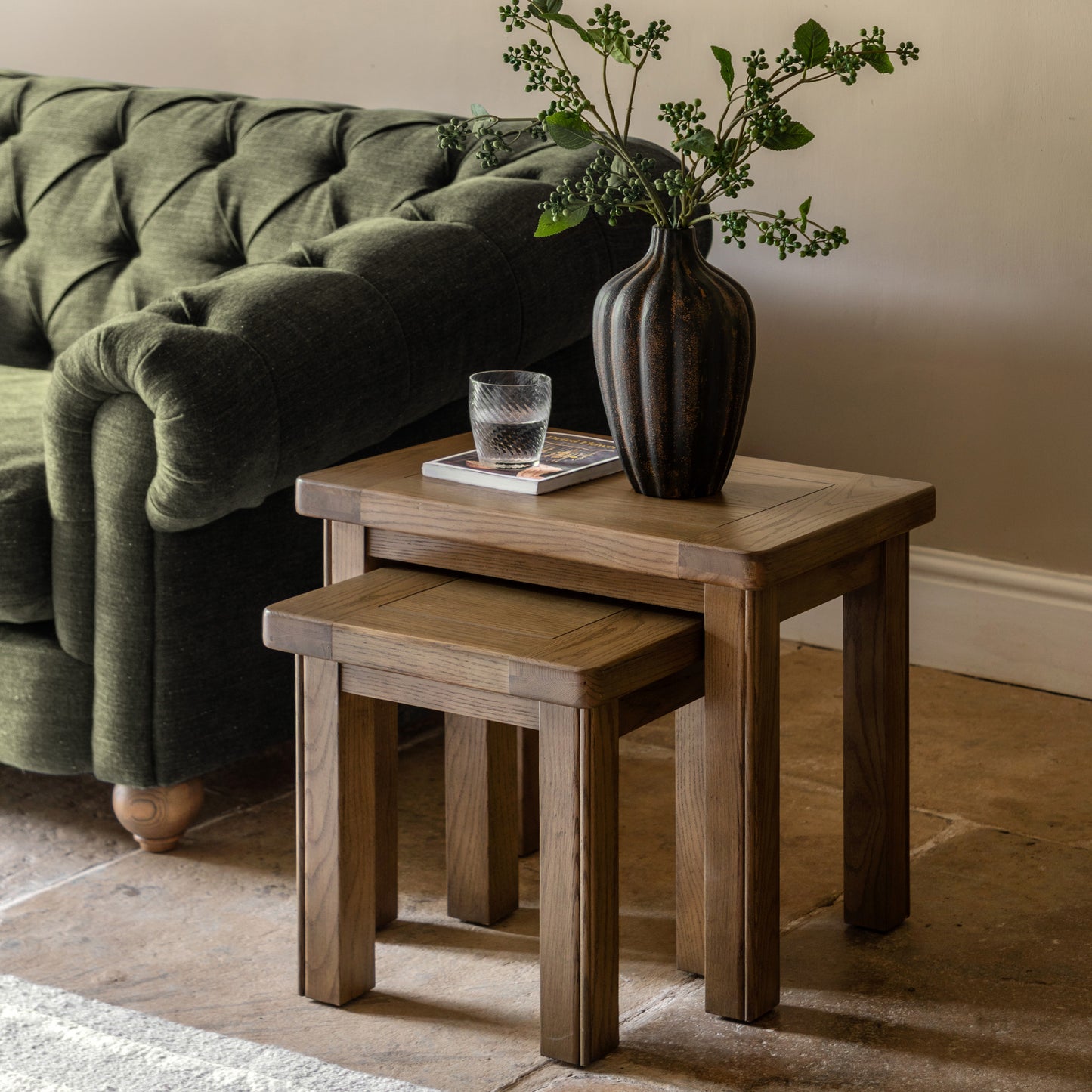 Hardwick Nest of 2 Tables 580x380x500mm – Light Wood