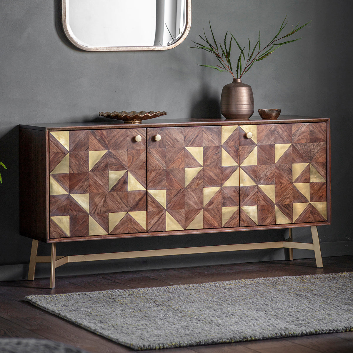 Tate 3 door Sideboard – Dark Wood