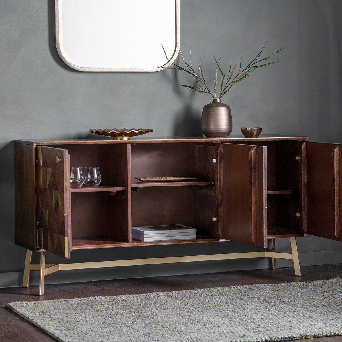 Tate 3 door Sideboard – Dark Wood