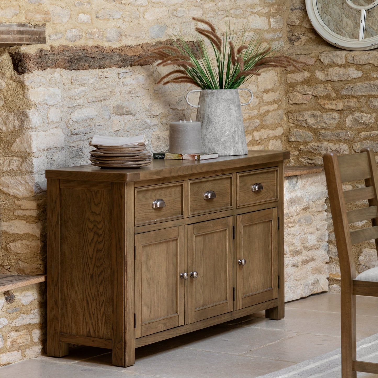 Hardwick 3 Door 3 Drawer Sideboard 1500x440x860mm – Light Wood