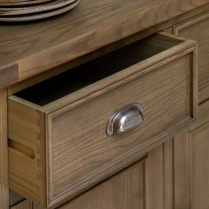 Hardwick 3 Door 3 Drawer Sideboard 1500x440x860mm – Light Wood