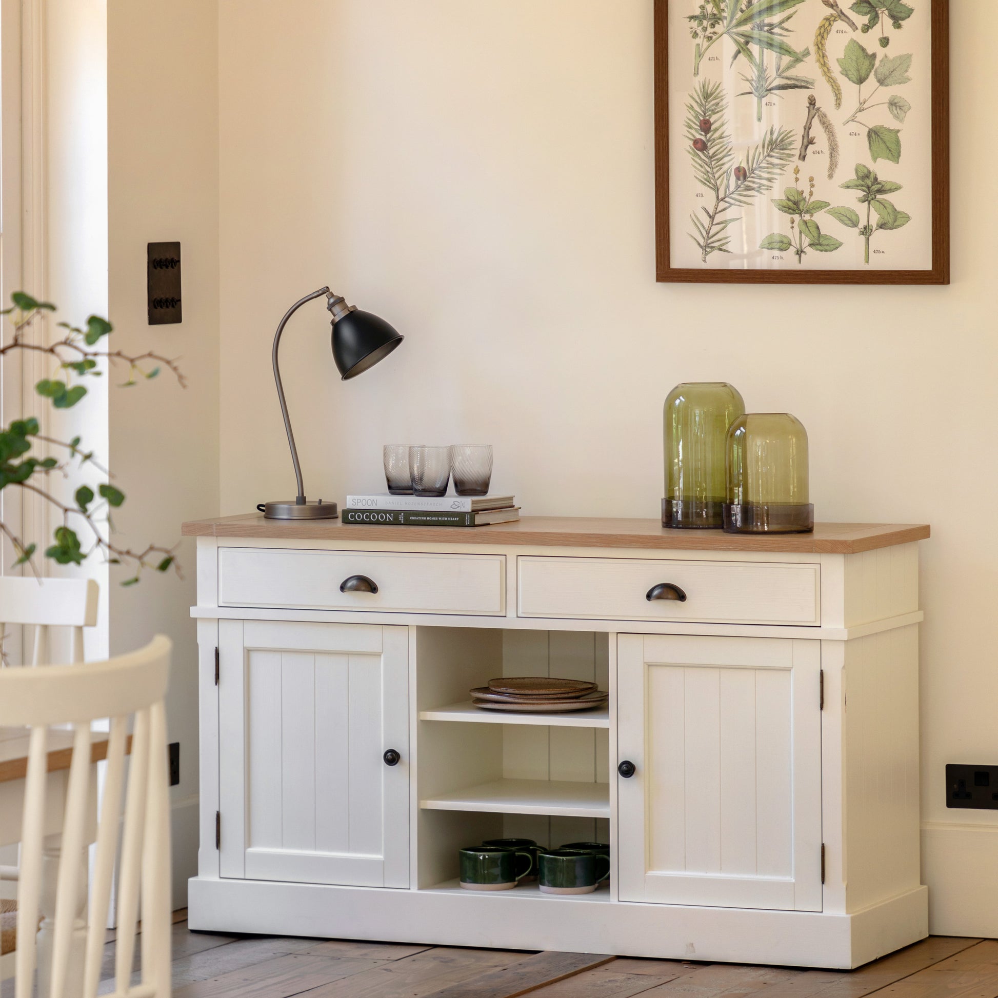 Eton 2 Door/2 Drawer Sideboard White1400x450x800mm – White