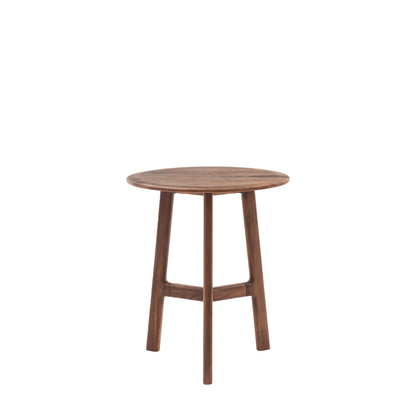 Madrid Round Side Table Walnut – Dark Wood