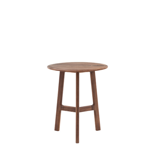 Madrid Round Side Table Walnut – Dark Wood