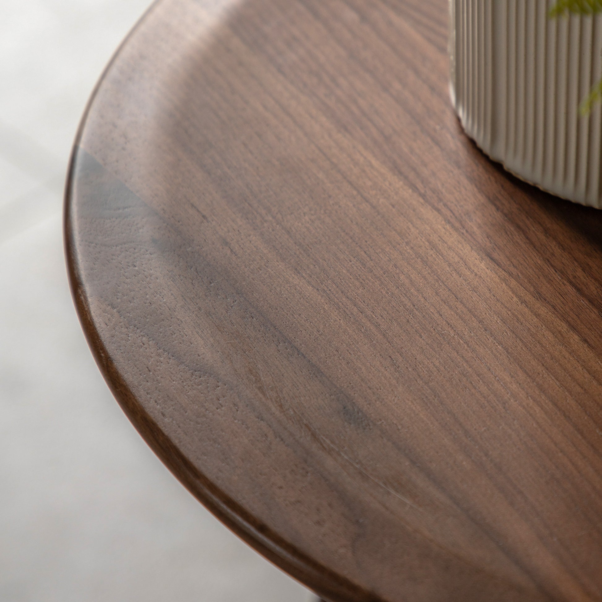 Madrid Round Side Table Walnut – Dark Wood