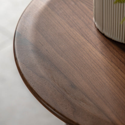 Madrid Round Side Table Walnut – Dark Wood